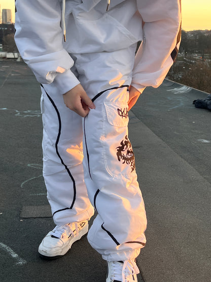 Glyde baggy ski pants white