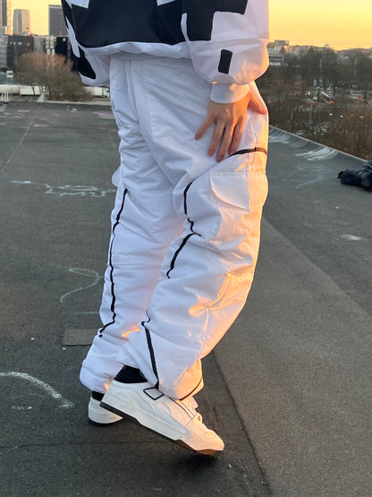 Glyde baggy ski pants white