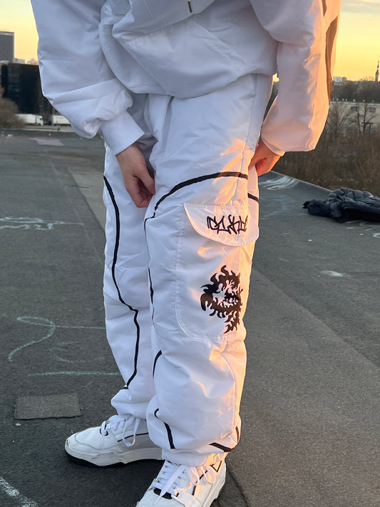 Glyde baggy ski pants white